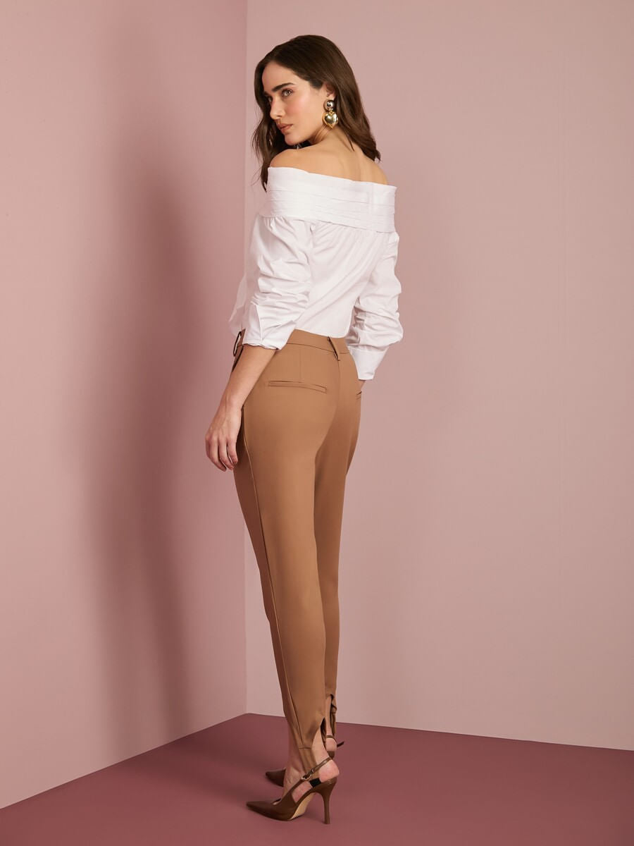 Tailored Fuseau Camel Pants Anne Fernandes back