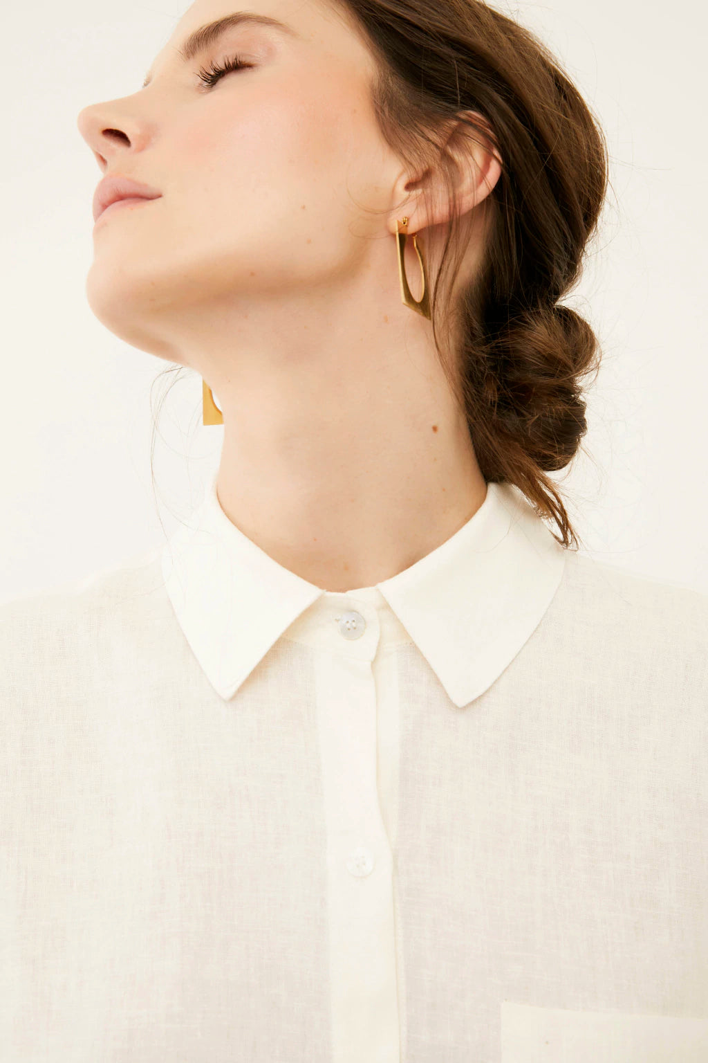 Laura Visco Linen Off White Oversized Shirt