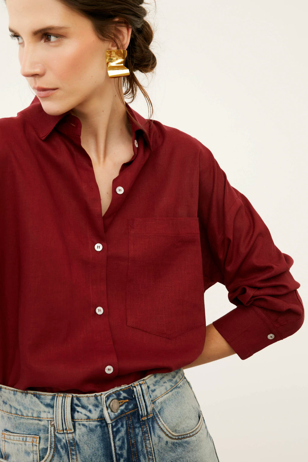 CLM Laura Visco Linen Wine Shirt