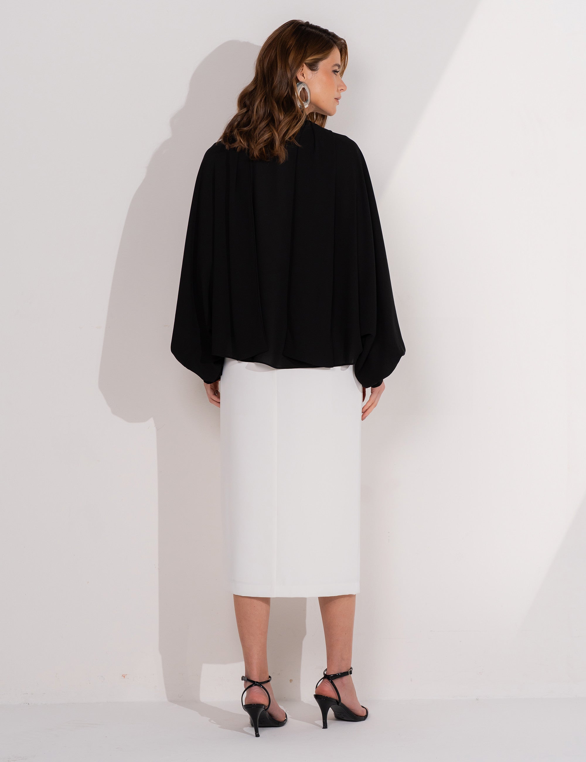 Tabata Cape Blouse Black