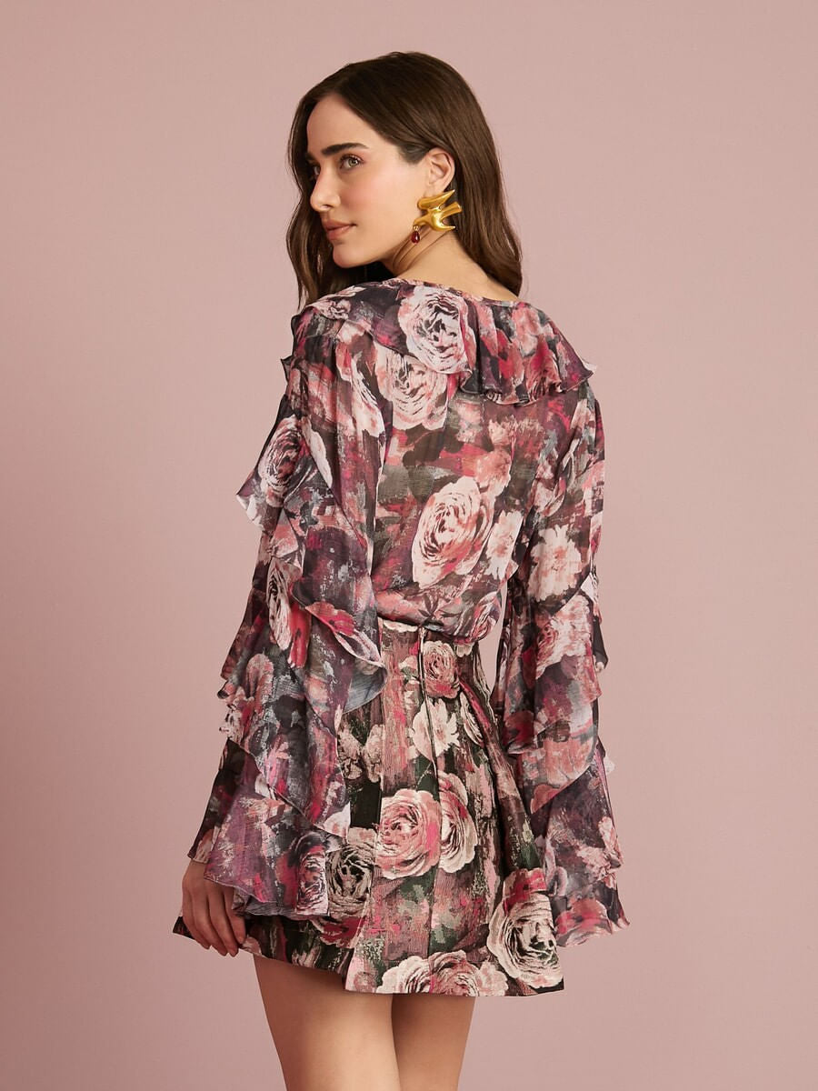 Collab Carol Toledo Floral Jacquard Mini Skirt Anne Fernandes look 2