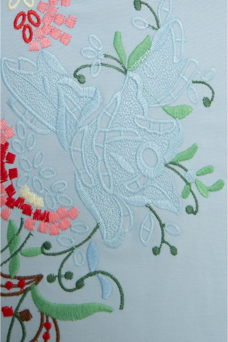 Amanda Blue Embroidered Dress