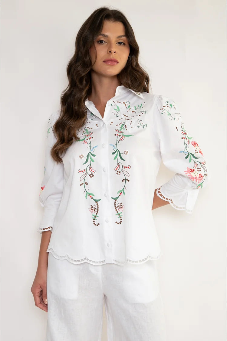 Naiane Embroidered 3/4 Shirt