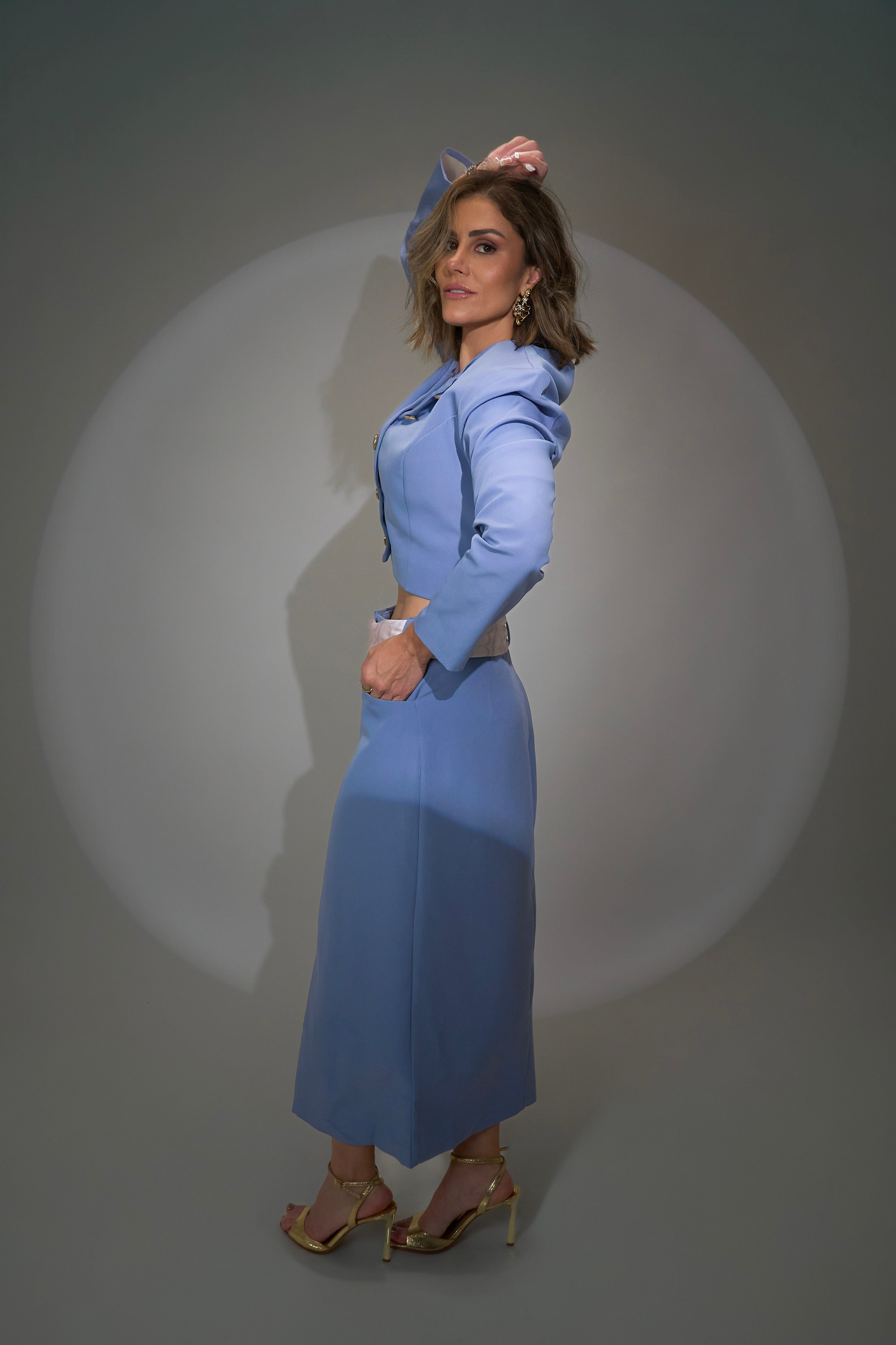 Bossa Blue Denim Midi Skirt