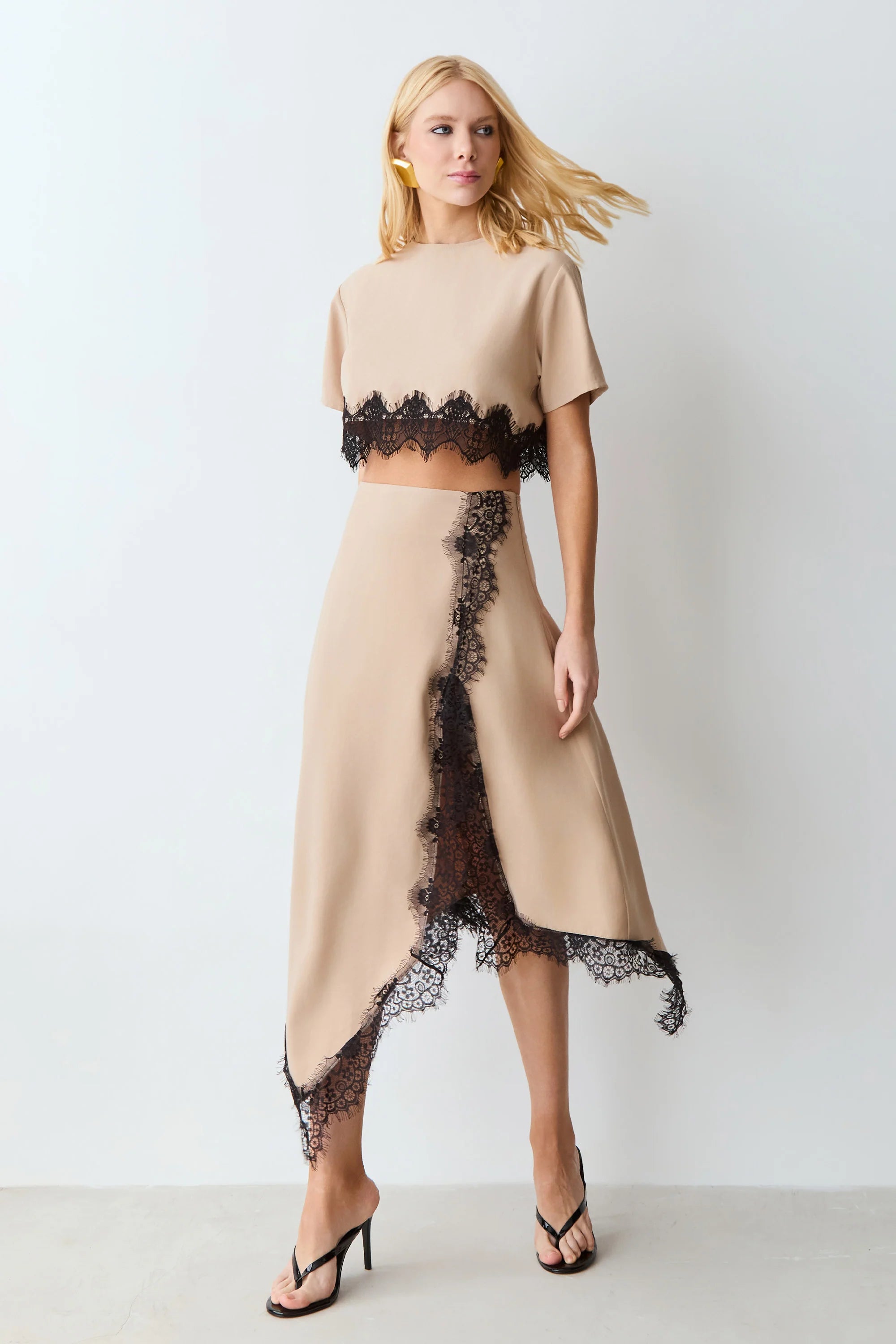 Lyocell Mocha Chantilly Skirt Set