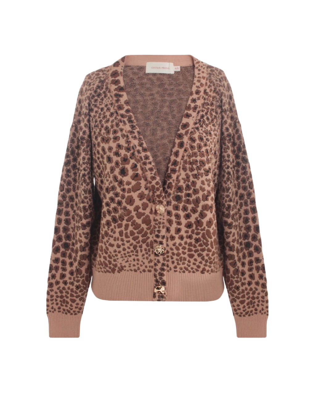 Joana Leopard Jacquard Knit Cardigan
