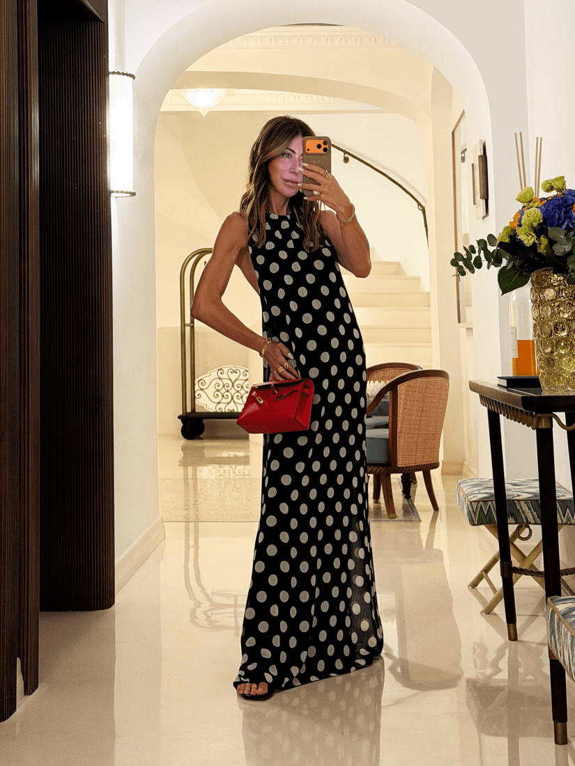 Collab Carol Bassi Polka Dot Silk Dress