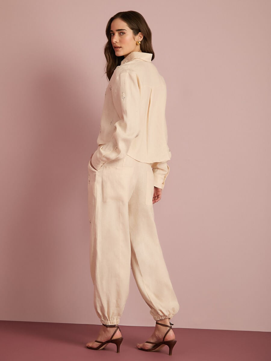 Collab Juju Norremose Embroidered Linen Set Anne Fernandes back