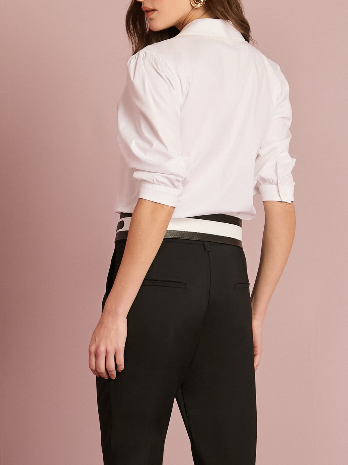 Bicolor Black Off White Leather Belt Anne Fernandes look