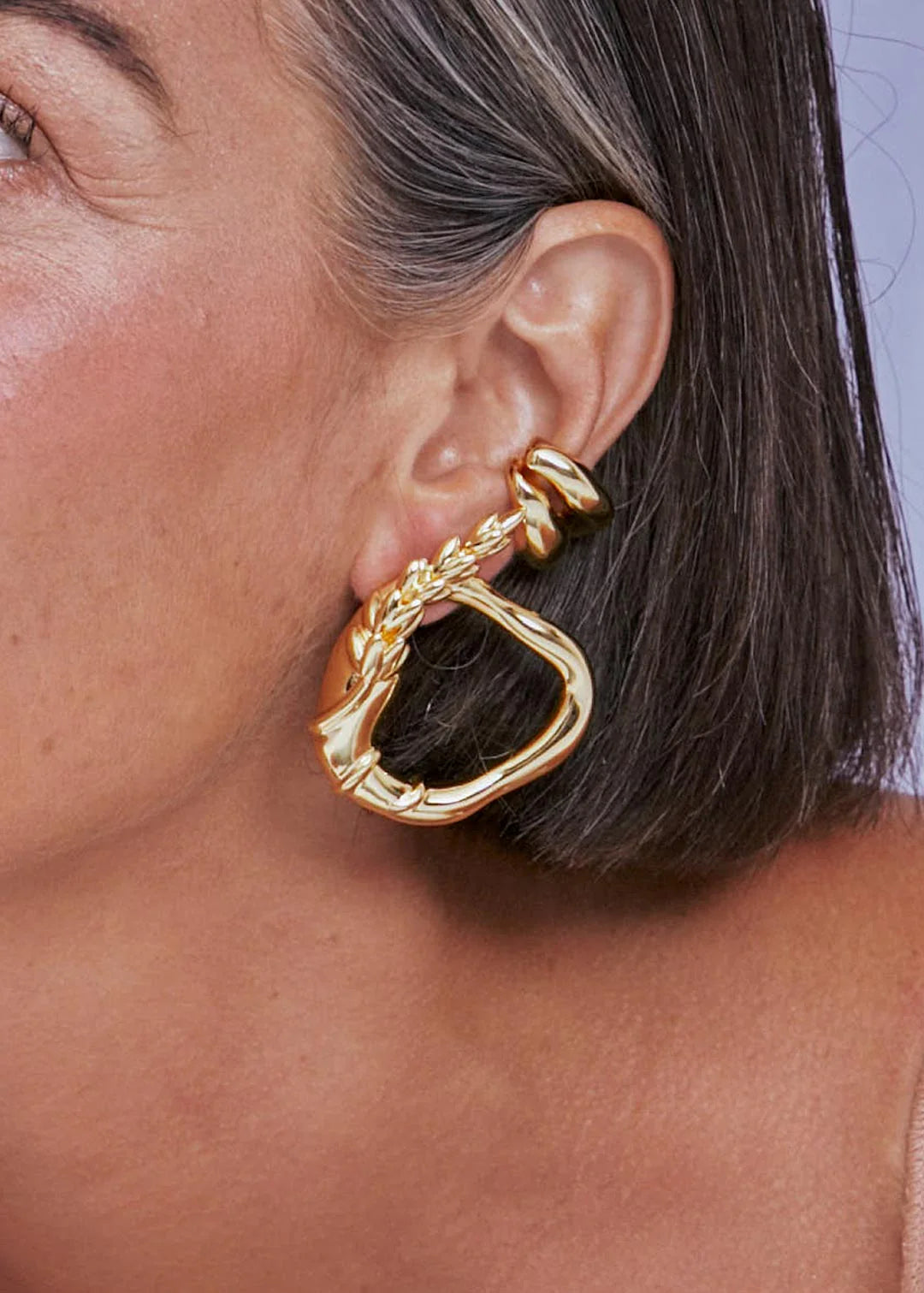 BHP Pause Gold Large Earrings