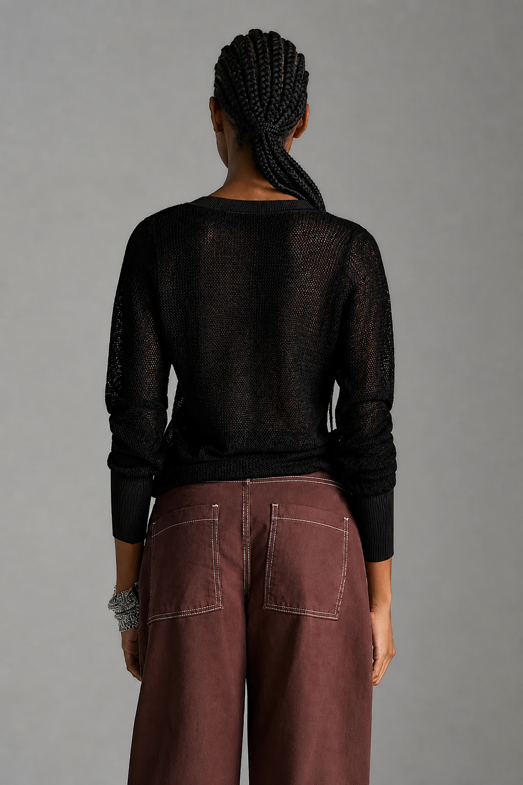 SKU Long Sleeve Blouse Lightweight Black