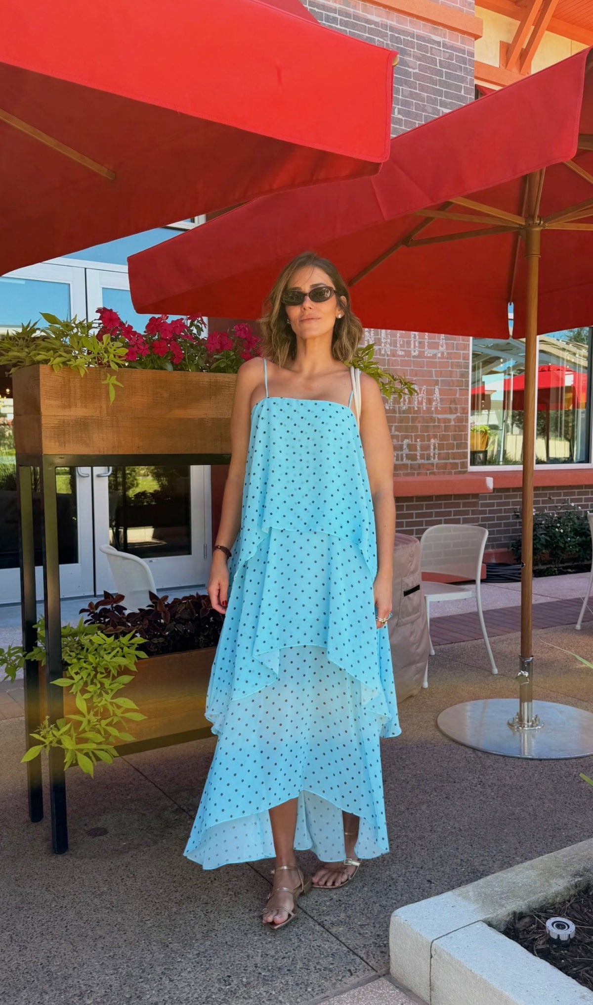 Baby Blue Polka Dots Layer Dress