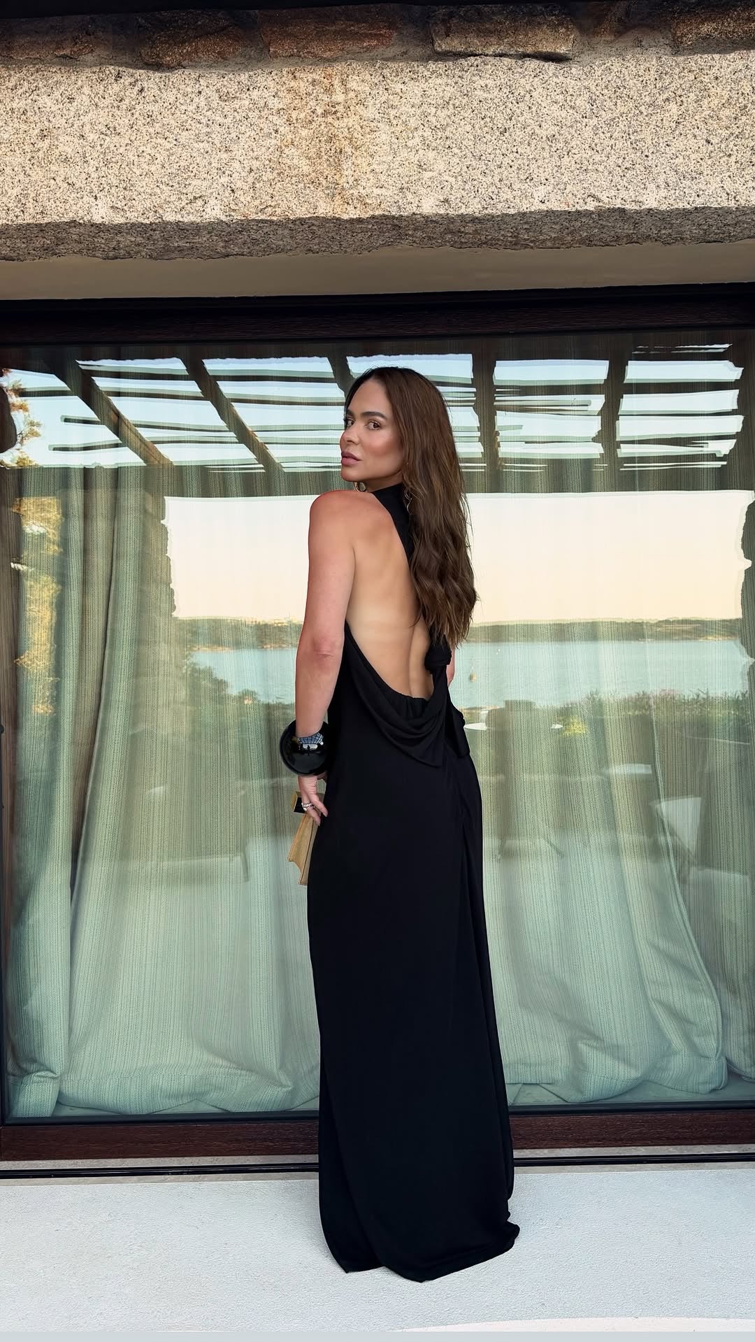 Black Maxi Dress with Knot-Detail