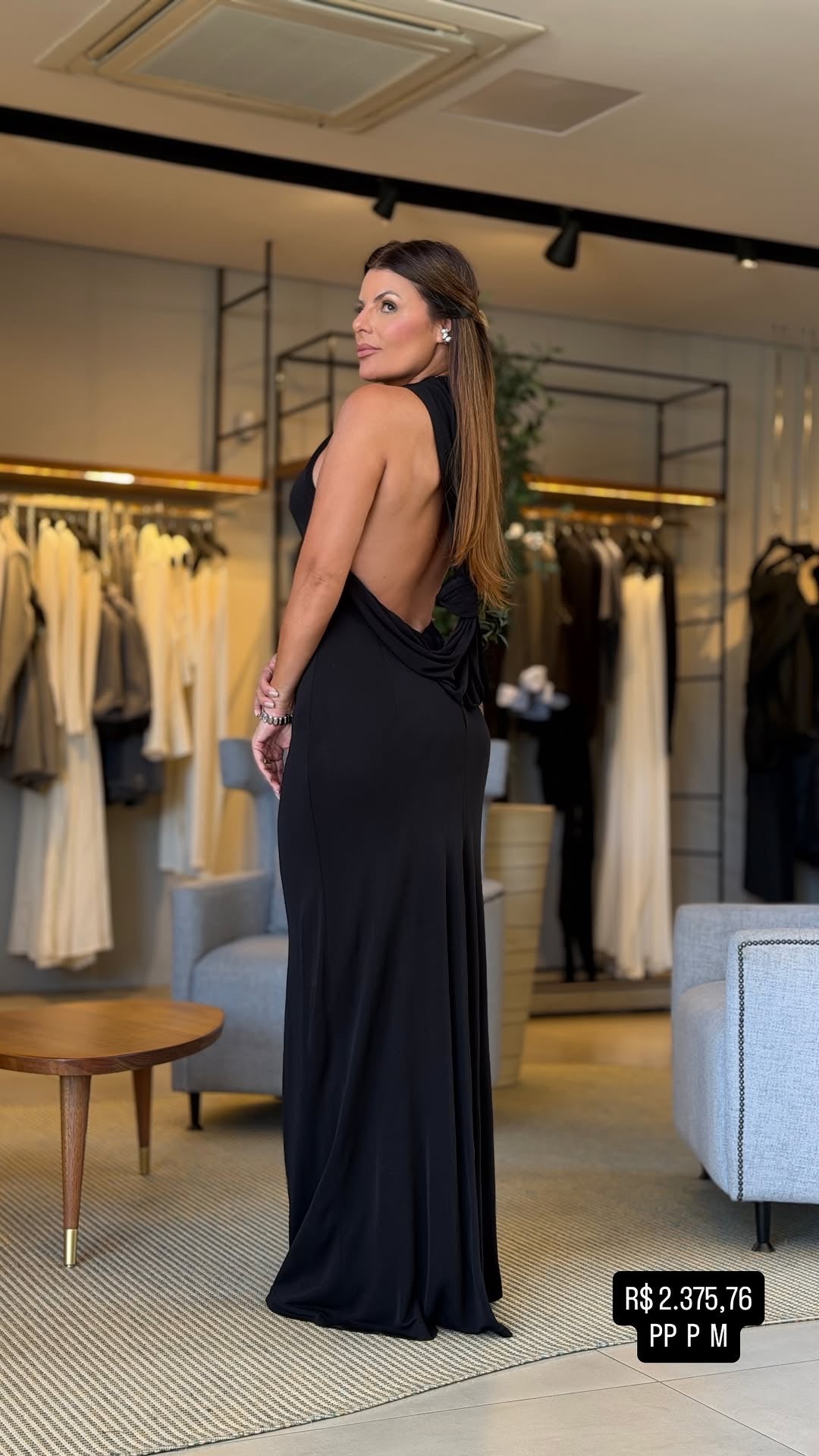 Black Maxi Dress with Knot-Detail