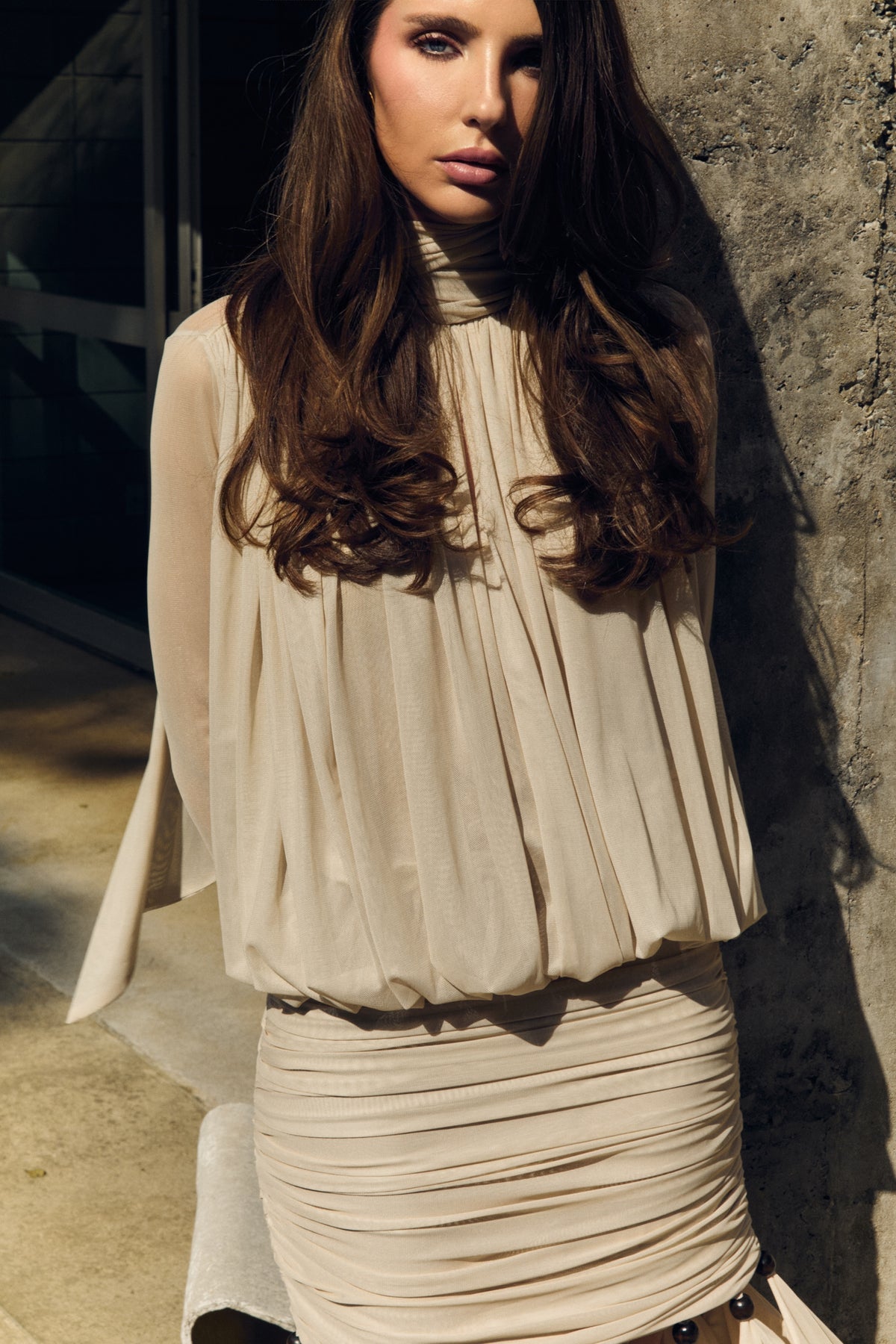 Amber Scarf Vanilla Shirt