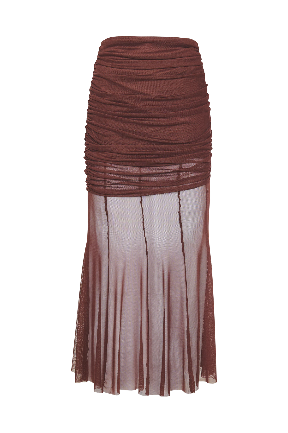 Lyra Espresso Brown Midi Skirt