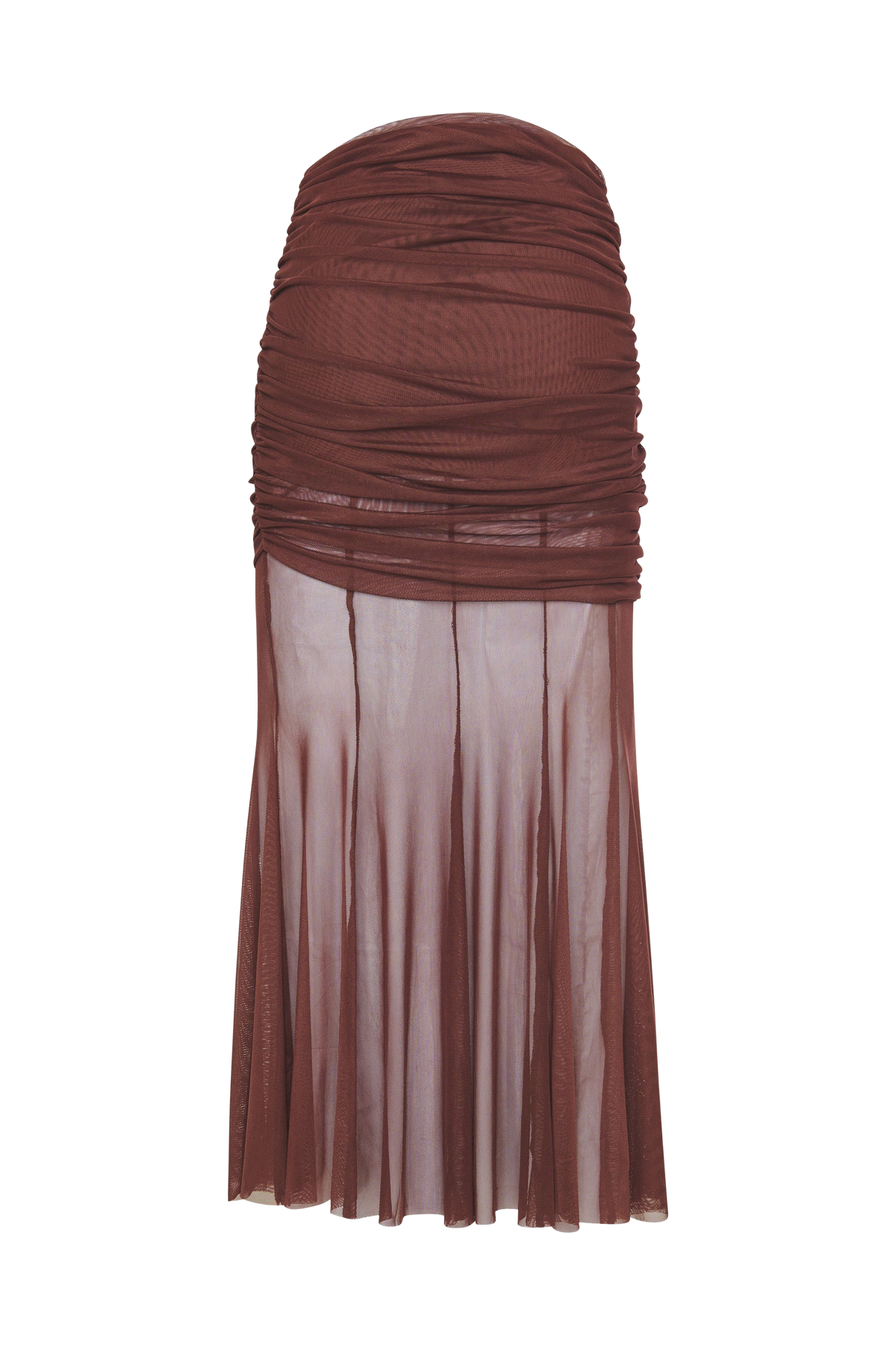 Lyra Espresso Brown Midi Skirt