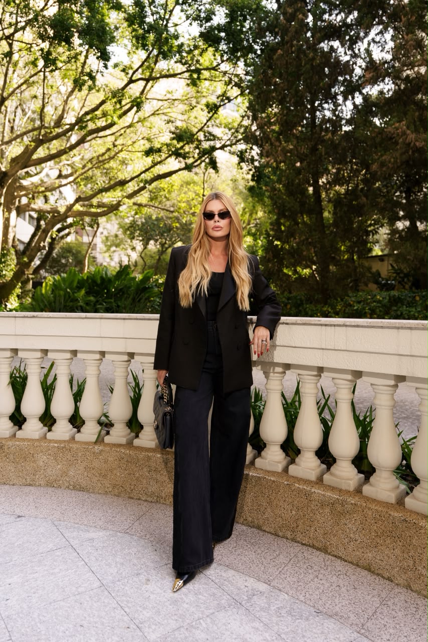 Laces Modern Black Denim Pants