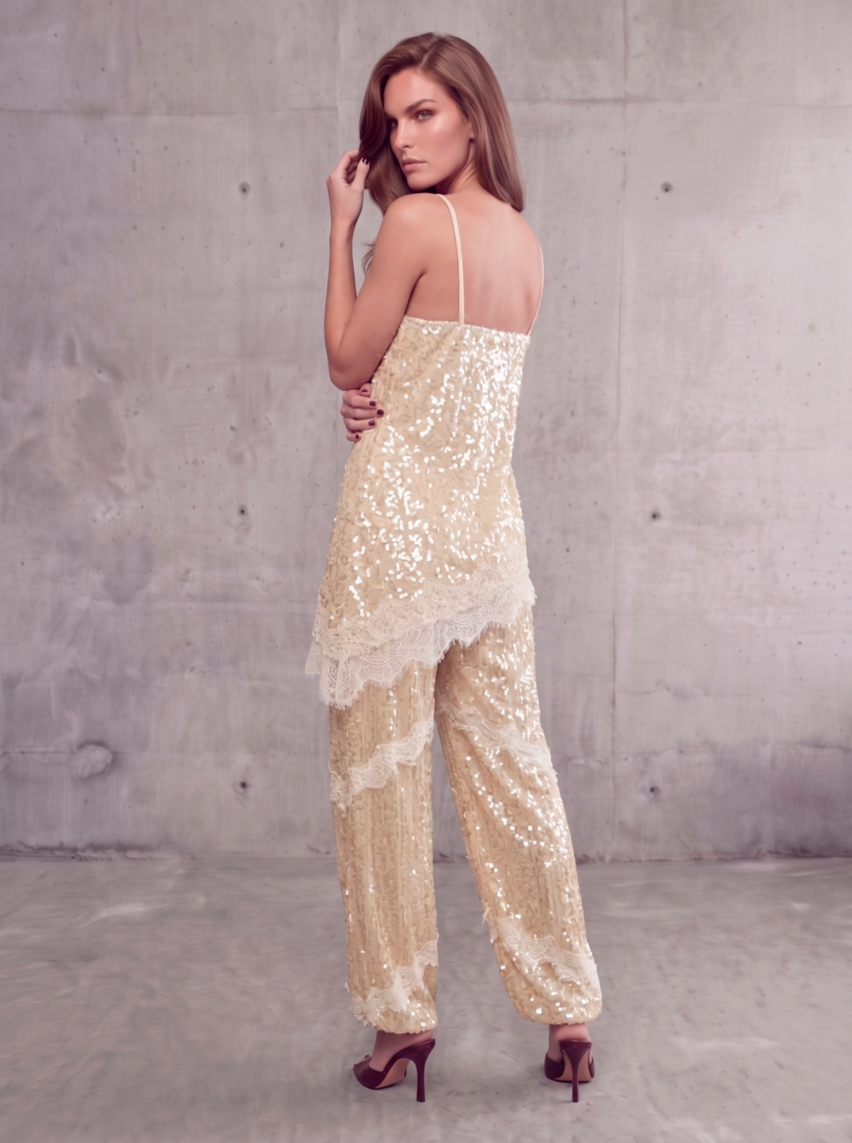 Aura Vanilla Sequin Tank Top
