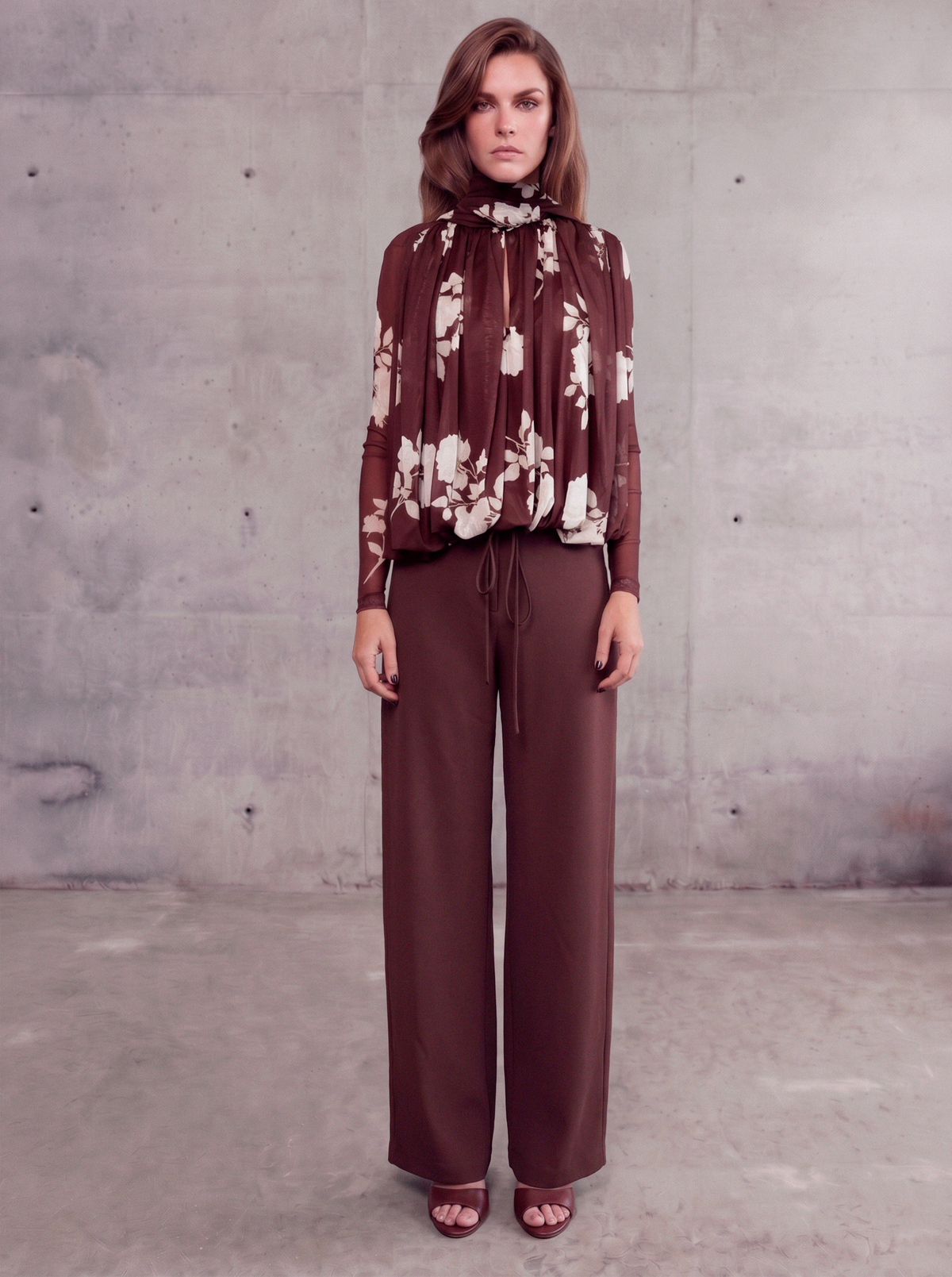 Amber Scarf Cocoa Shirt