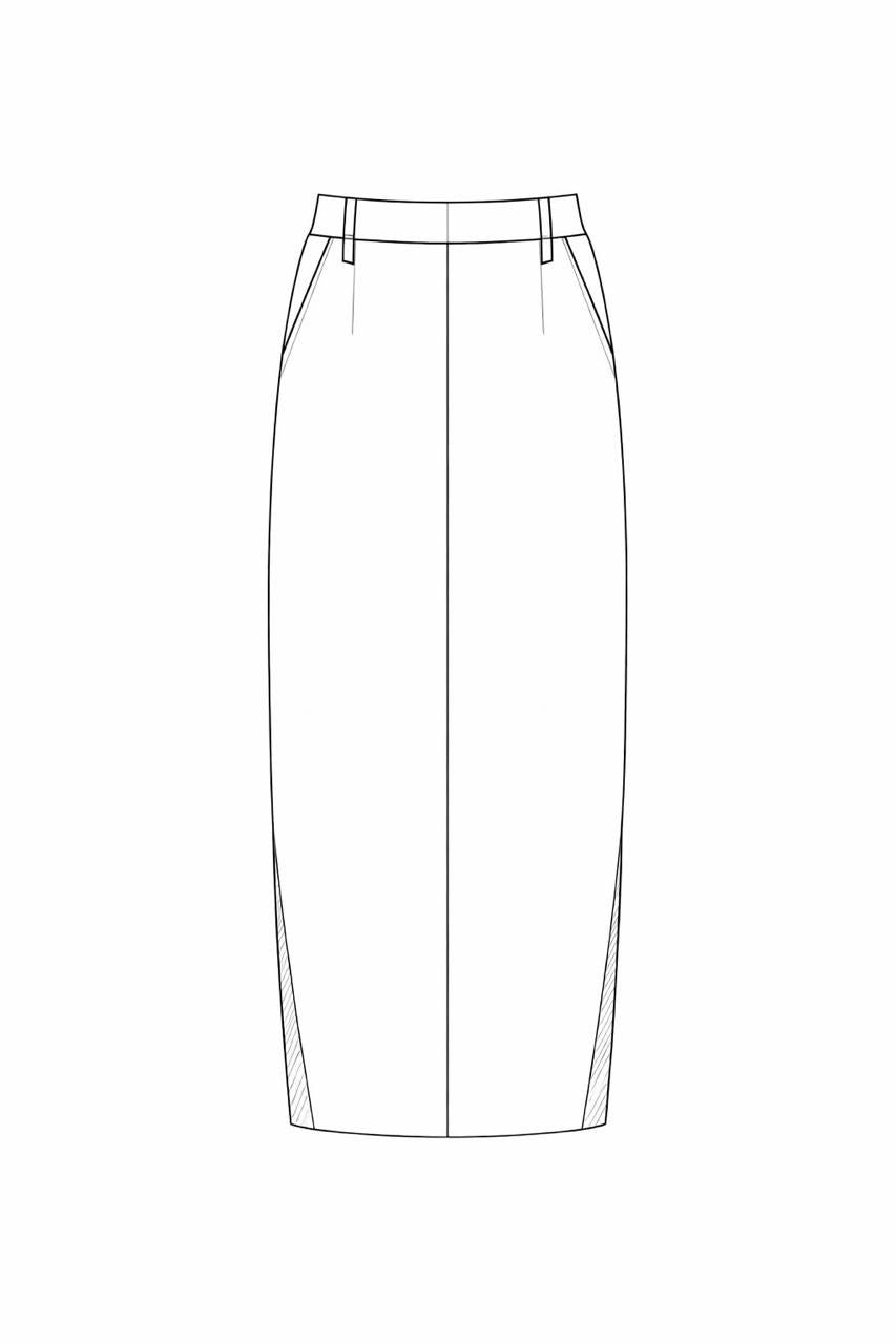 Bossa Blue Denim Midi Skirt