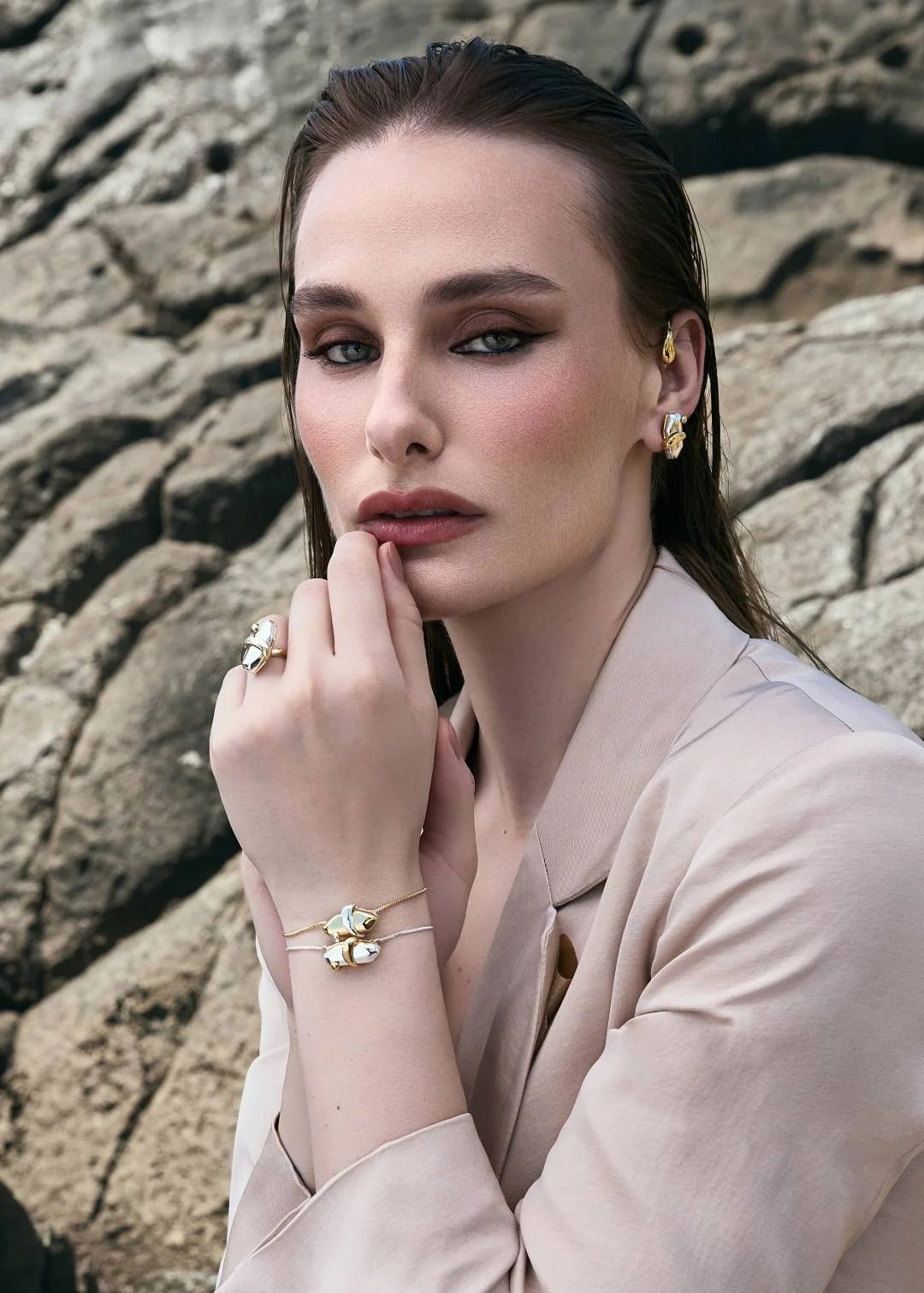 BHP Multiple Gota Gold Ring