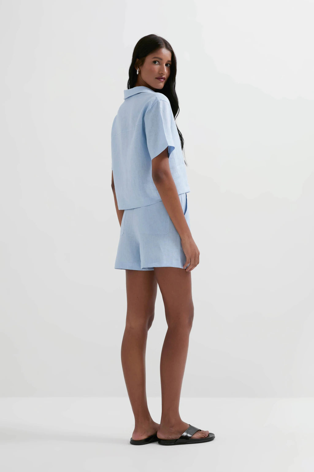 Pure Linen Summer Set Baby Blue