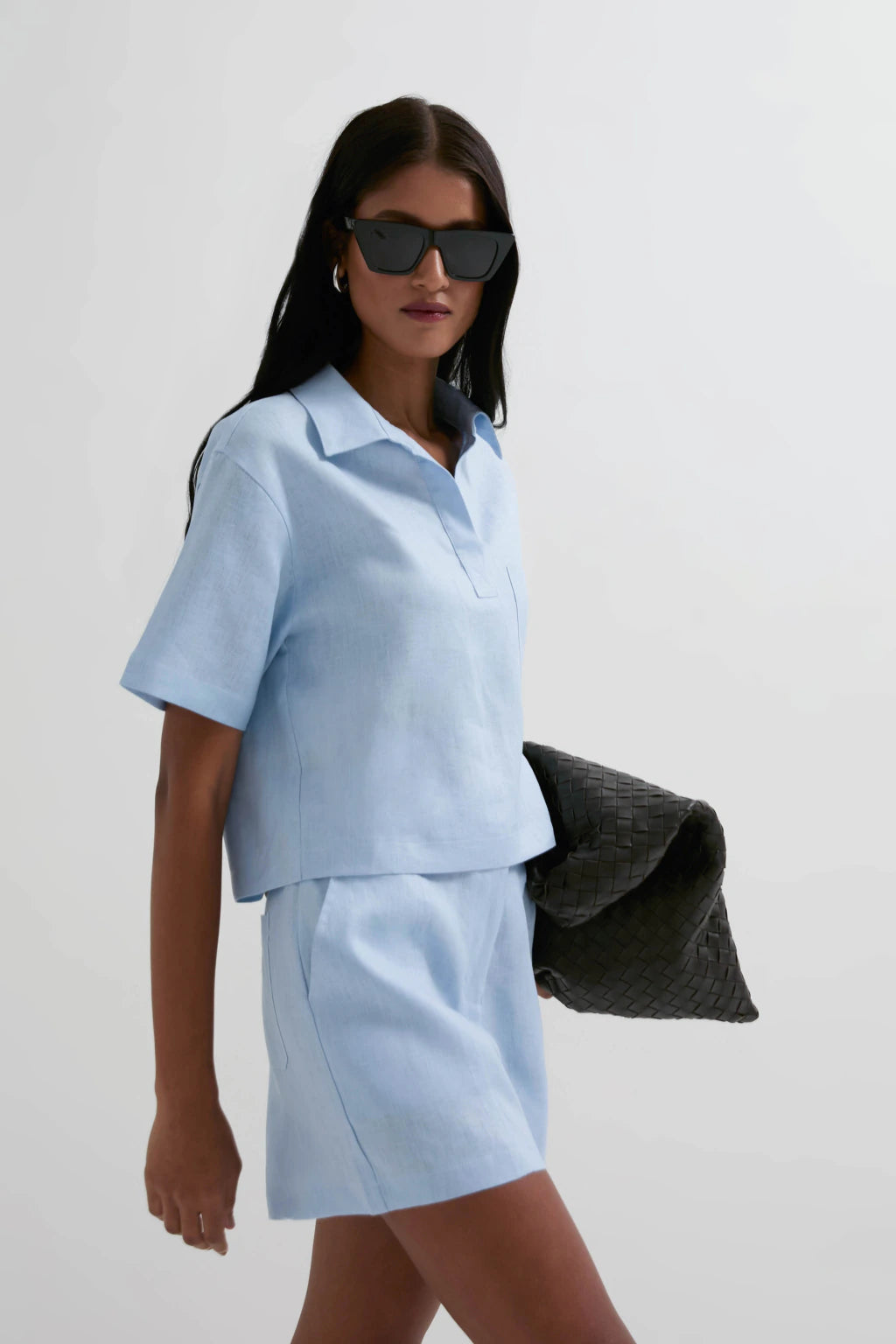 Pure Linen Summer Set Baby Blue