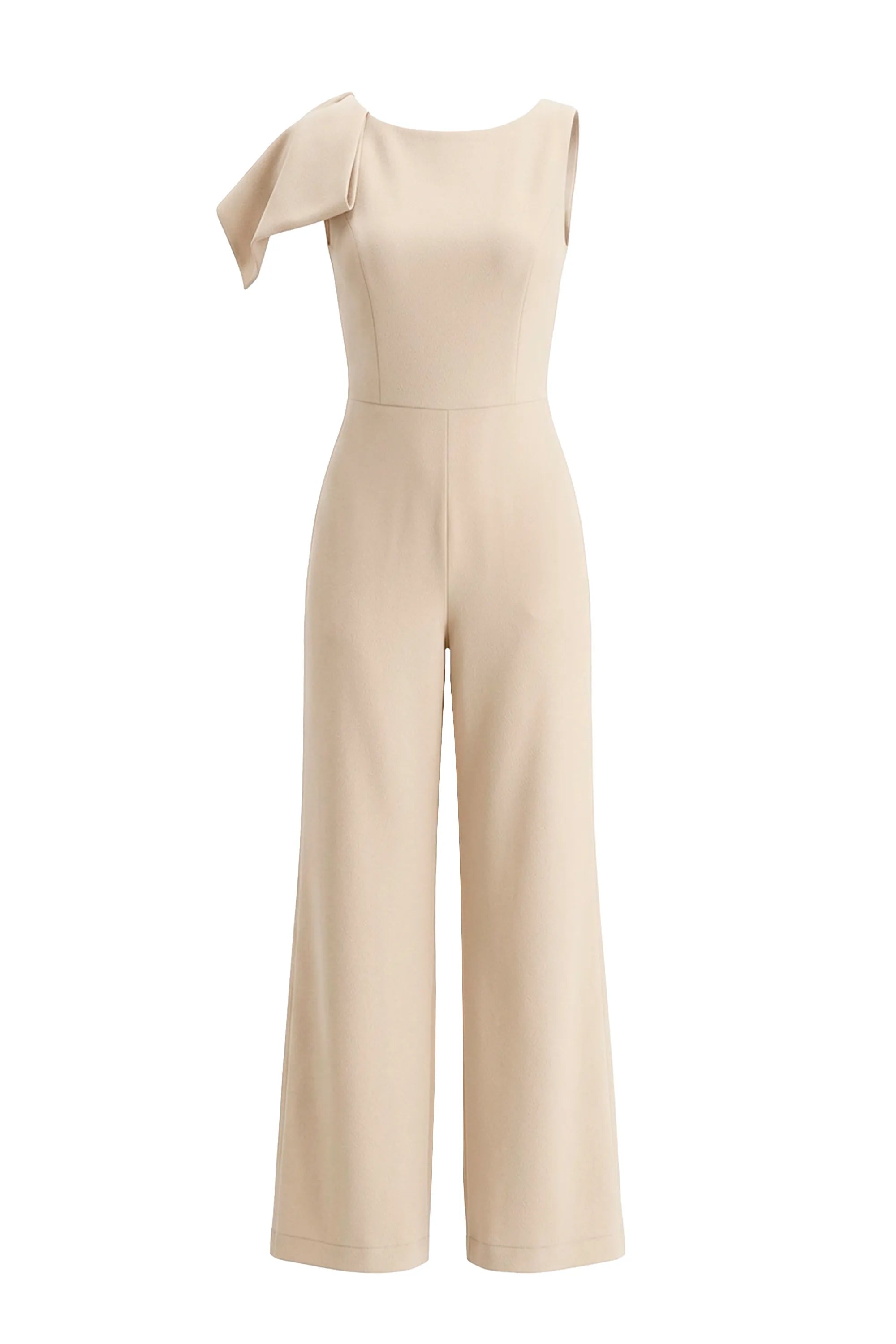 Tailored Wide Leg Jumpsuit with Cape