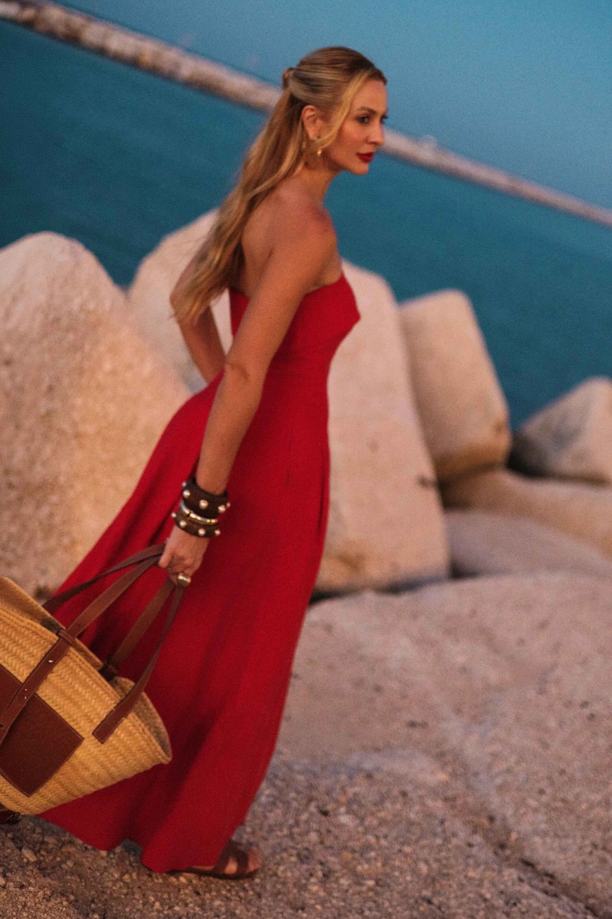 Lady Dior Red Midi Dress