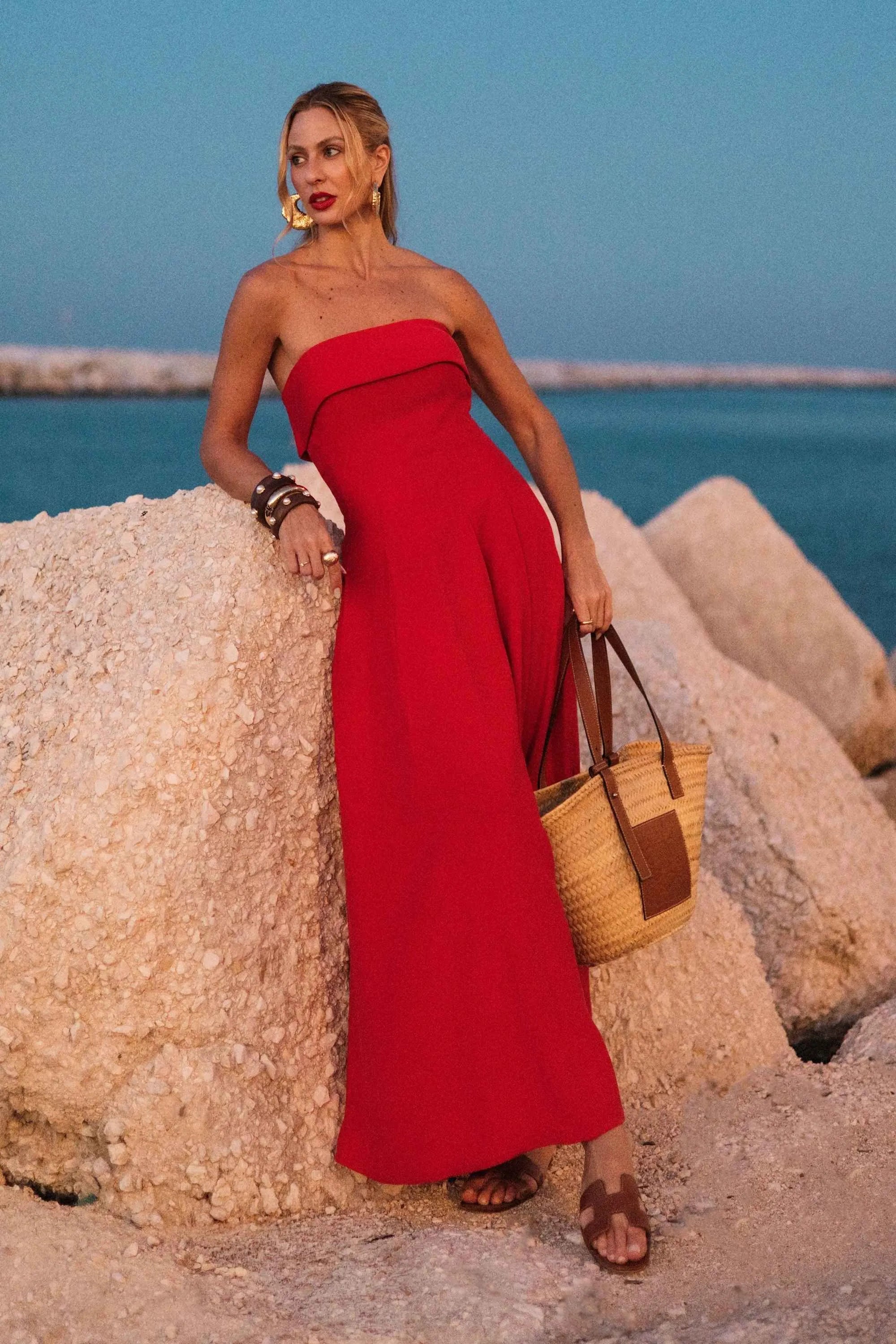 Lady Dior Red Midi Dress