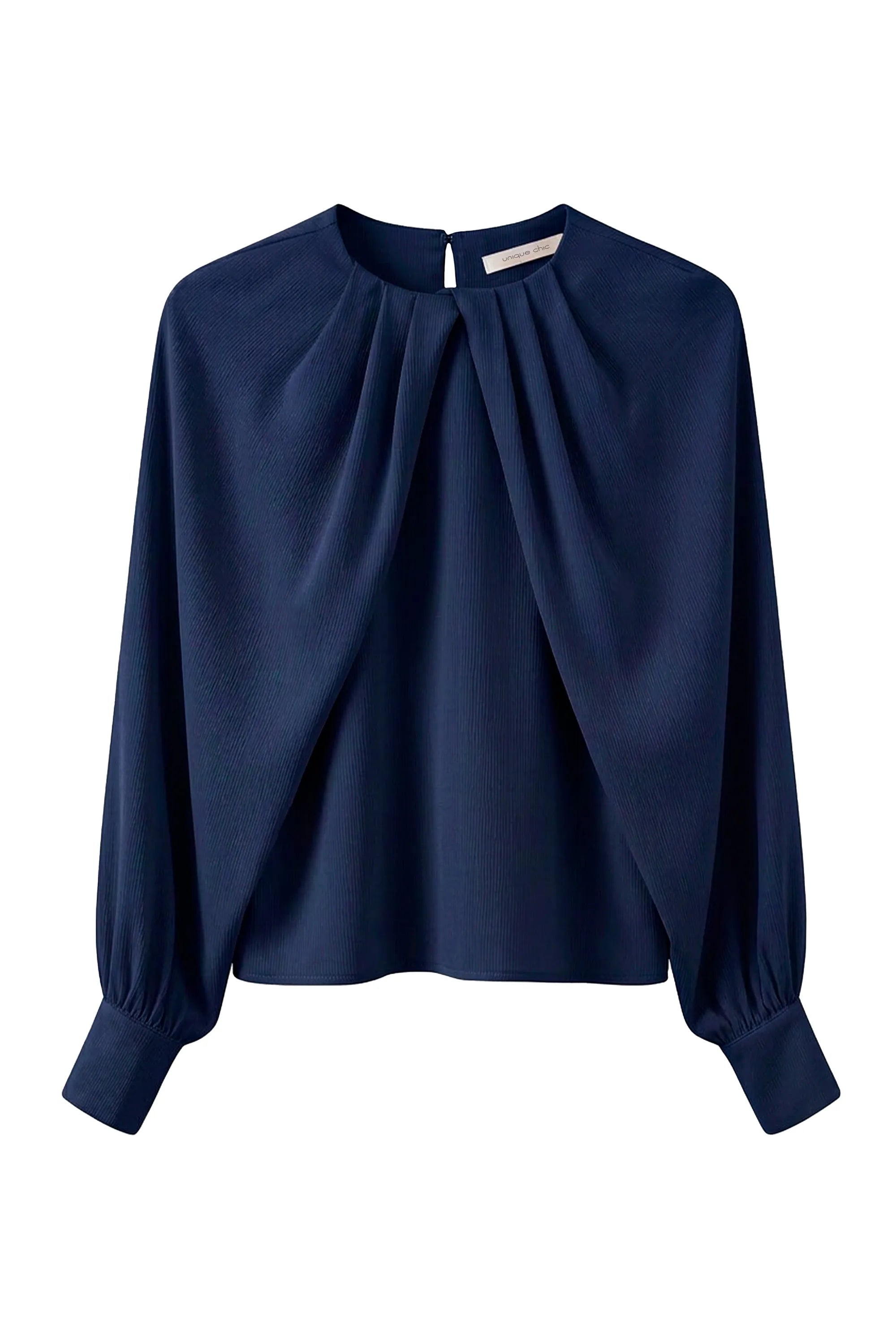 UC Asymmetric Modern Blouse Navy