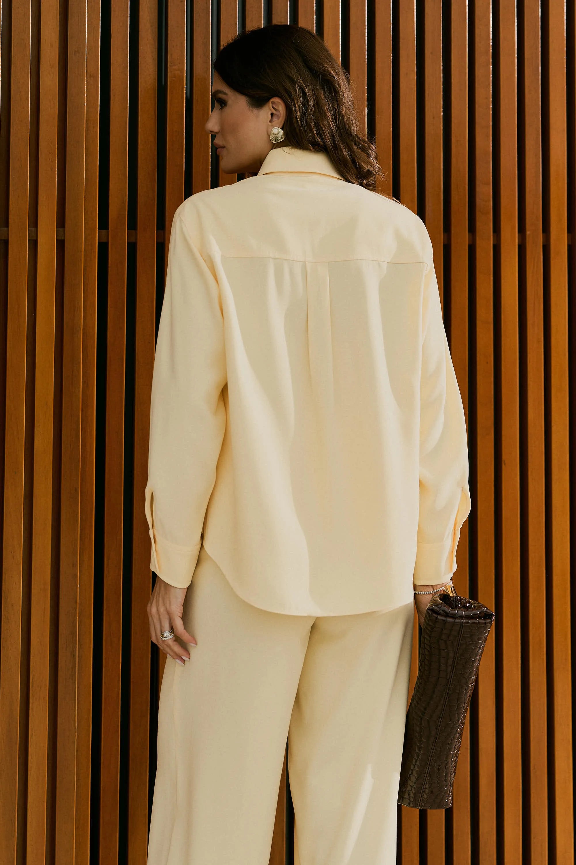 Butter Yellow Viscose Set – Shirt & Trousers