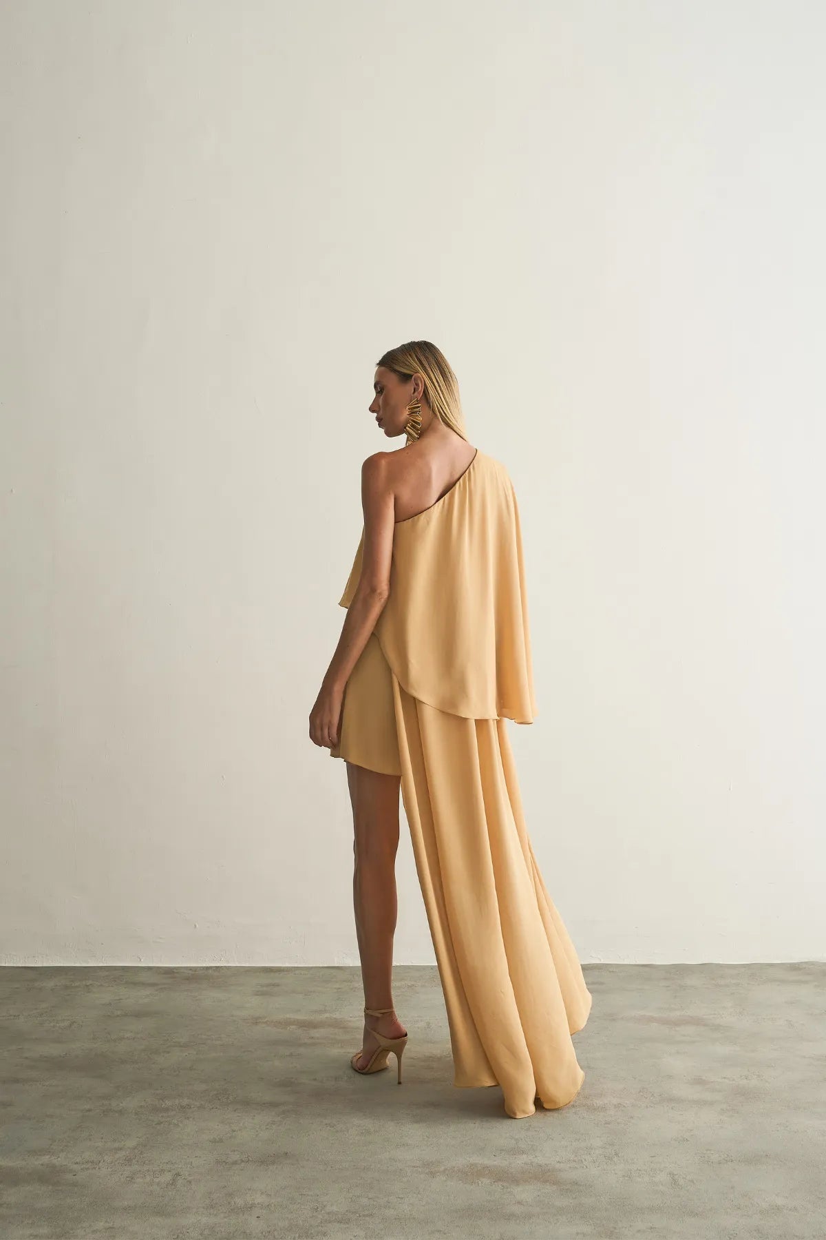 Andrea One Shoulder Asymmetrical Long Dress